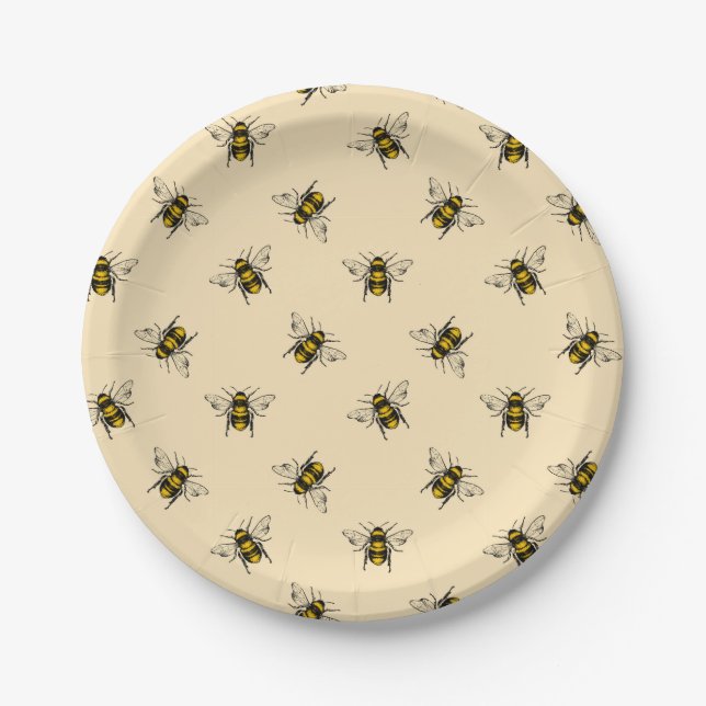 Prato De Papel Queen Bee Pattern (Frente)