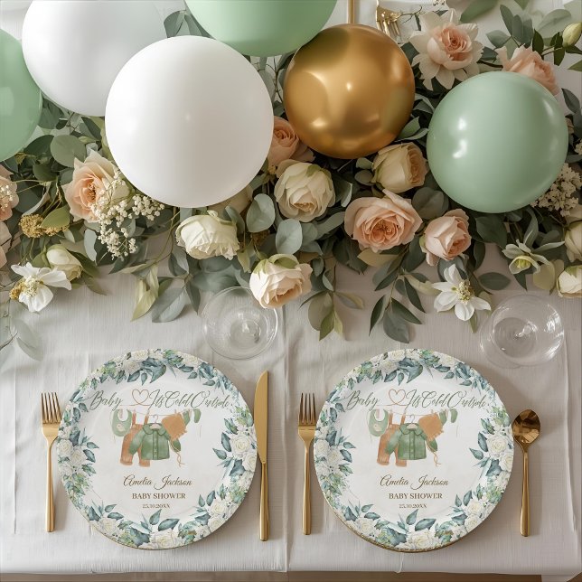 Prato De Papel Querida, é frio fora do Chá de fraldas. (Criador carregado)