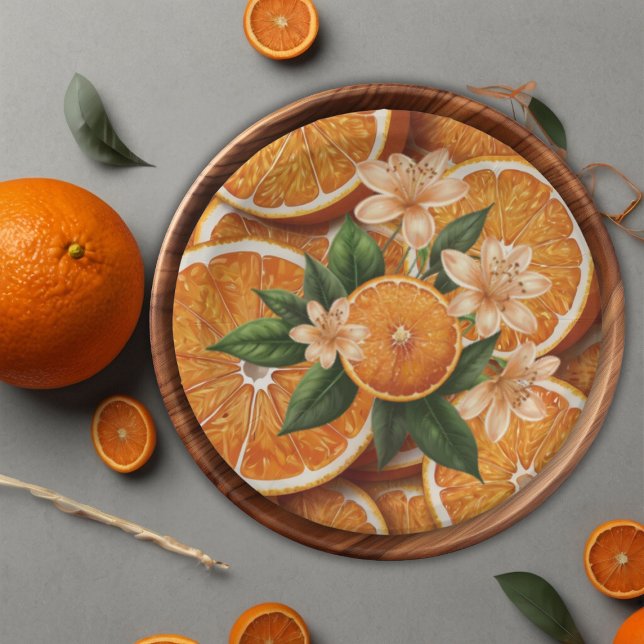 Prato De Papel Querida Um Pequeno Chá de fraldas De Citros Laranj (Criador carregado)