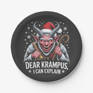 Prato De Papel Querido Krampus, Posso Explicar o Natal Papai Noel