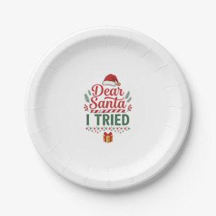 Prato De Papel Querido Papai Noel Tentou Caixa de Presente de Cha