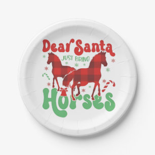 Prato De Papel Querido Papai Noel Traga Apenas os Cavalos Natal D