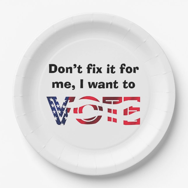 Prato De Papel Quero Votar (Frente)