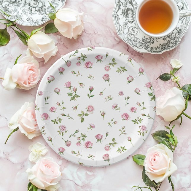 Prato De Papel Quinceanera Blush Pink Rose Birday (Criador carregado)