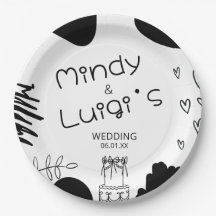 Quirky Doodle Shapes Script Wedding
