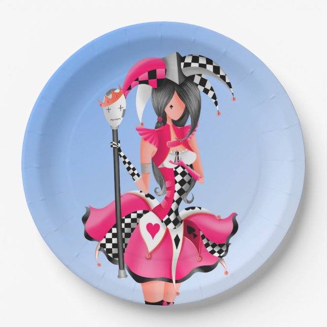 Prato De Papel Quirky Jester e Puppet King Paper Plate (Frente)