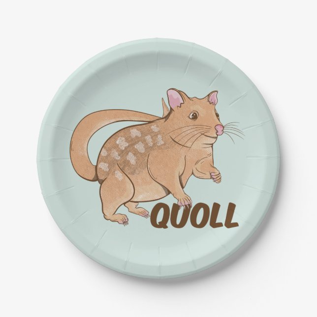 Prato De Papel Quoll Marsupial Australiano (Frente)