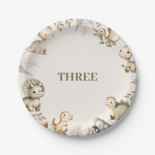 Prato De Papel Raaring Boho Dinossaur Theme Aniversário