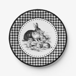 Prato De Papel Rabbit Gingham
