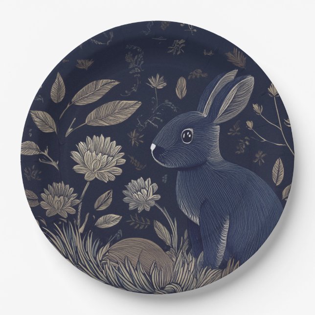 Prato De Papel Rabbit Whimsical (Frente)