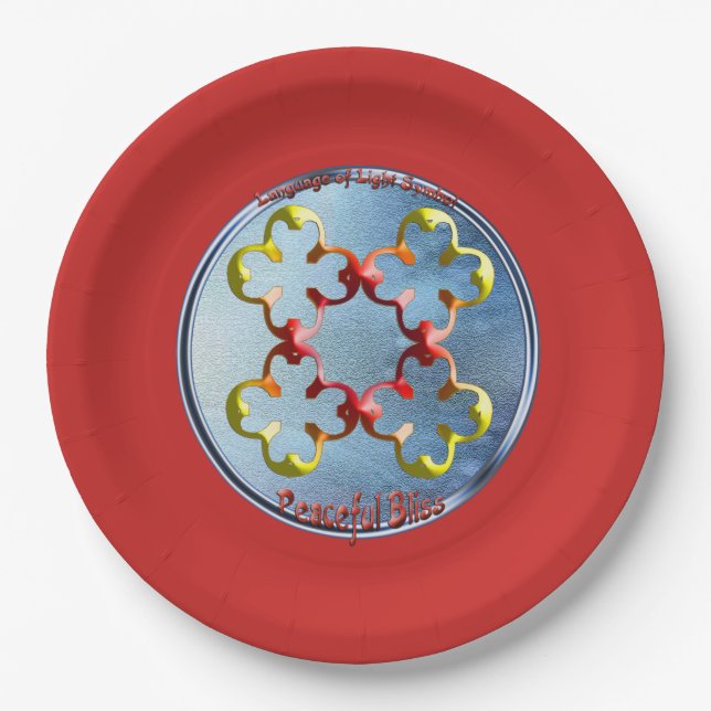 Prato De Papel Rabiscar no símbolo da Felicidade Pacífica (Frente)