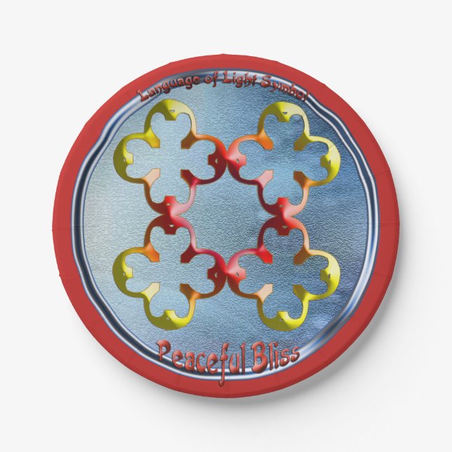 Prato De Papel Rabiscar no símbolo da Felicidade Pacífica (Frente)