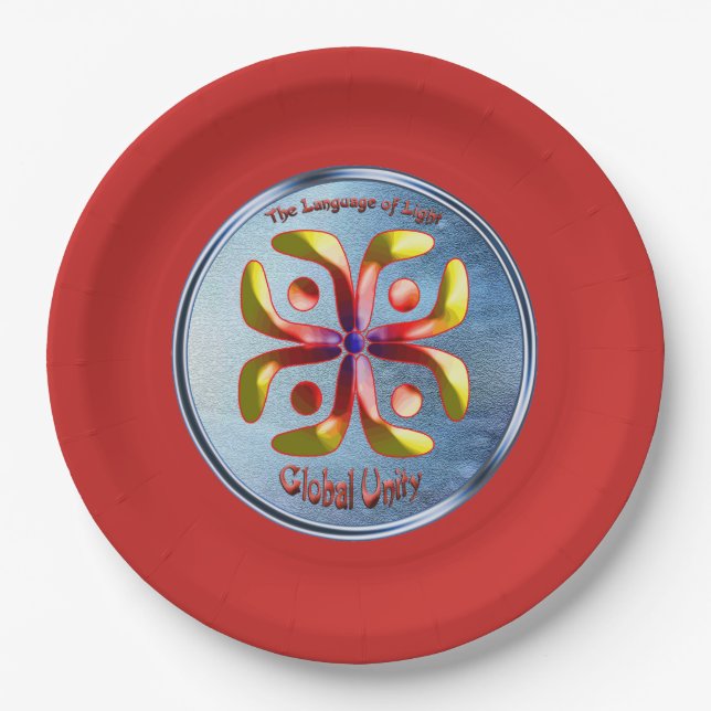 Prato De Papel Rabiscar no símbolo da Unidade Global (Frente)