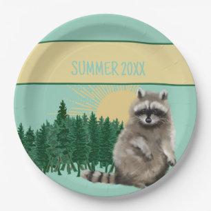 Prato De Papel Raccoon Summer