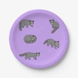 Prato De Papel Raccoons