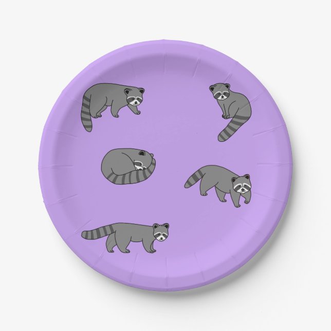 Prato De Papel Raccoons (Frente)
