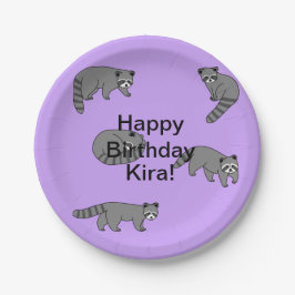 Prato De Papel Raccoons Birthday