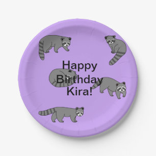 Prato De Papel Raccoons Birthday