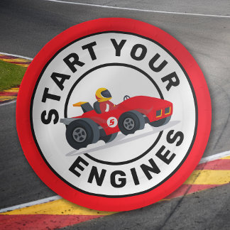 Prato De Papel Race Car Inicie Sua Festa de aniversário de Motore