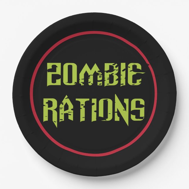 Prato De Papel Rações de Zumbi (Frente)