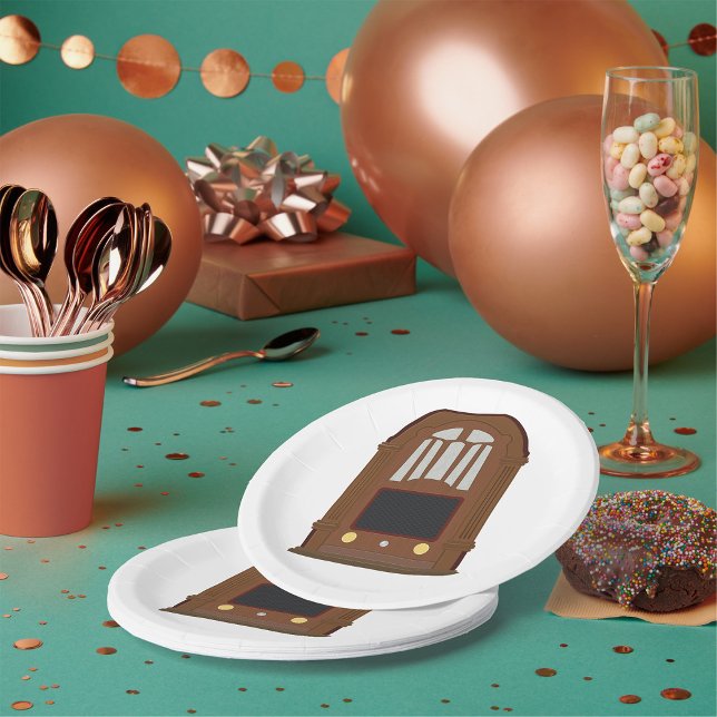 Prato De Papel Rádio Vintage Wooden (Criador carregado)