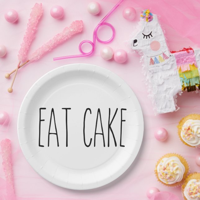 Prato De Papel RAE DUNN Inspiron EAT CAKE Simples (Festa)