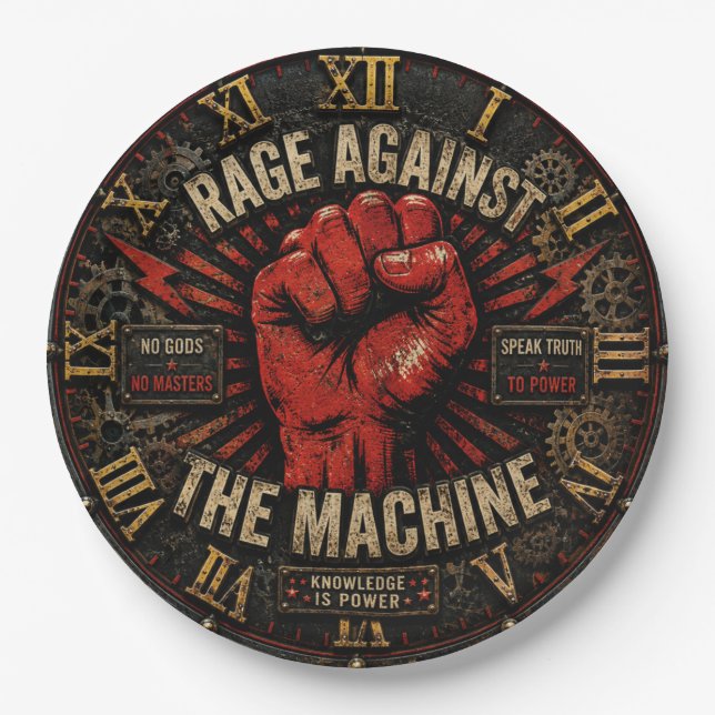 Prato De Papel Rage Against the Machine Protest Art  (Frente)
