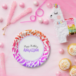 Prato De Papel Rainbow Art Paint Party Girl Aniversário