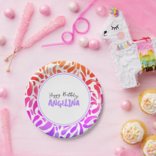 Prato De Papel Rainbow Art Paint Party Girl Aniversário