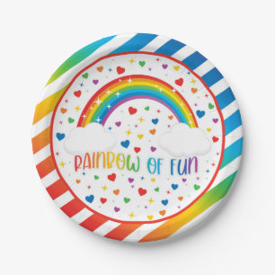 Prato De Papel Rainbow Birthday Plate