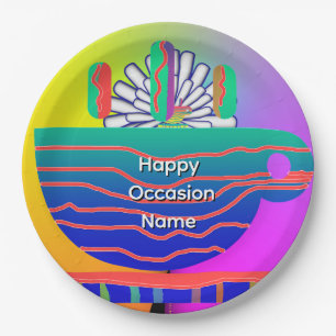 Prato De Papel Rainbow Blue Cup Saucer