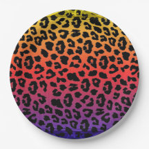Rainbow Colors Fantasy Leopard Print Patterno