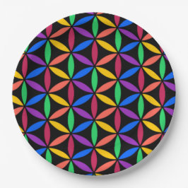 Prato De Papel Rainbow Flower of Life Standard (Flor da Vida)
