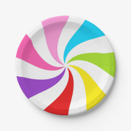 Prato De Papel Rainbow Lollipop