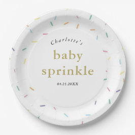 Prato De Papel Rainbow Sprinkles Baby Sprinkle Convite