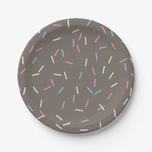 Prato De Papel Rainbow Sprinkles Padrão Aniversário