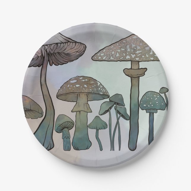 Prato De Papel Rainbow Wild Mushroom (Frente)