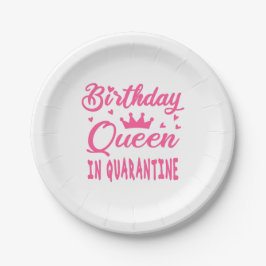 Prato De Papel Rainha de Aniversário em Quarentena