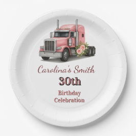 Prato De Papel Rainha do Caminhão de Aniversário