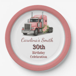 Prato De Papel Rainha do Caminhão de Aniversário