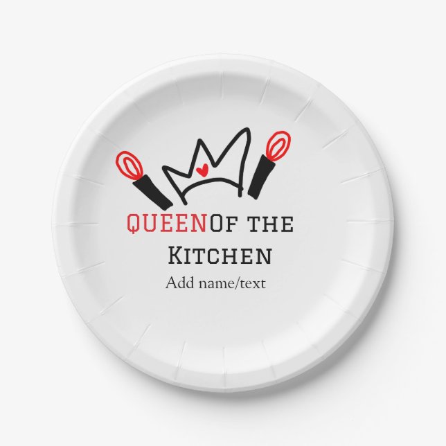 Prato De Papel Rainha do cozinhar do cozinheiro da cozinha (Frente)