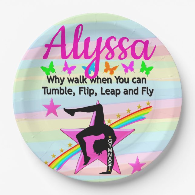 PRATO DE PAPEL RAINHA GINÁSTICA DE TUMBLIA (Frente)