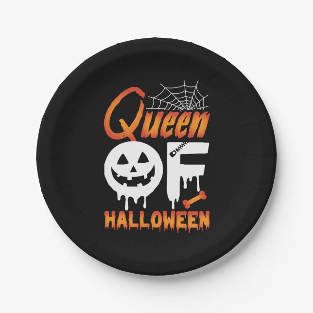 Prato De Papel Rainha Halloween Do Halloween (Frente)