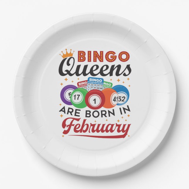 Prato De Papel Rainhas do Bingo Nascem em Fevereiro (Frente)