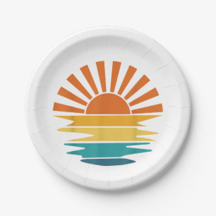 Prato De Papel Raios Ultrassados Retroativos Vintage Vintage