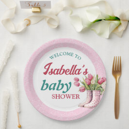 Prato De Papel Raízes de Chuva e Placas de Papel Tulipas