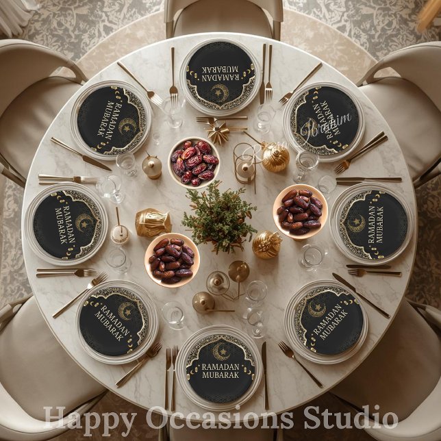 Prato De Papel Ramadan Kareem Ramadan Mubarak Paper Plates (Criador carregado)