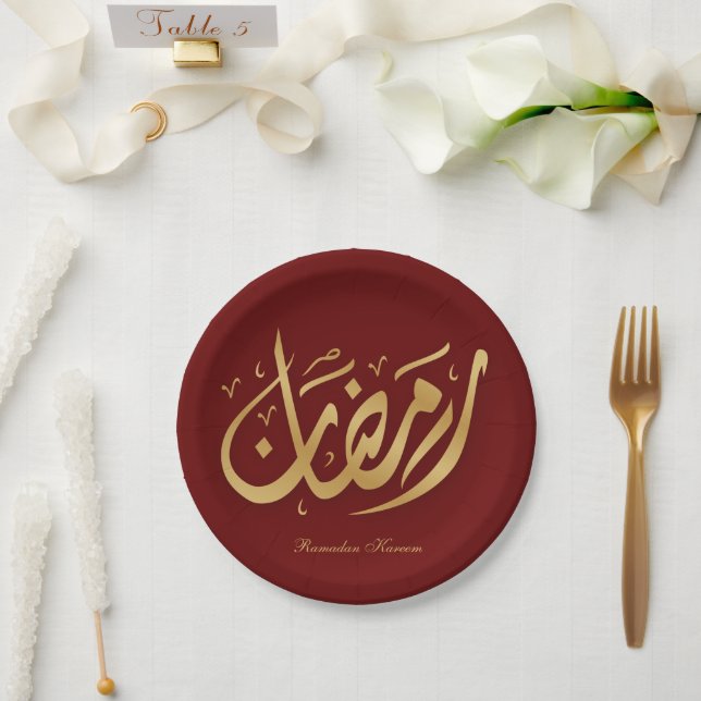 Prato De Papel Ramadan Kareem Ramadan Mubarak - Placas (Casamento)