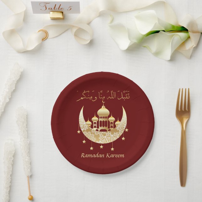 Prato De Papel Ramadan Kareem Ramadan Mubarak - Placas (Casamento)