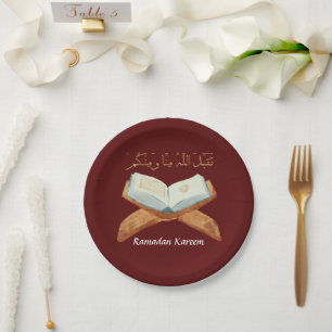 Prato De Papel Ramadan Kareem Ramadan Mubarak - Placas